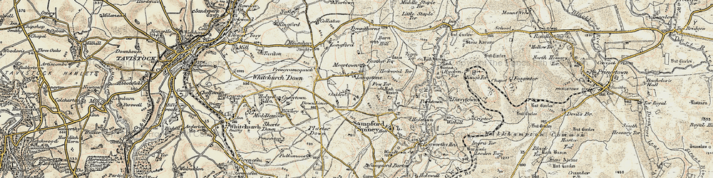 Old map of Moortown in 1899-1900