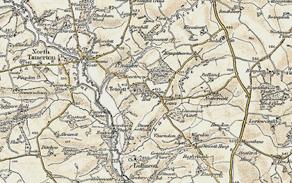 Old map of Beardown Plantn in 1900