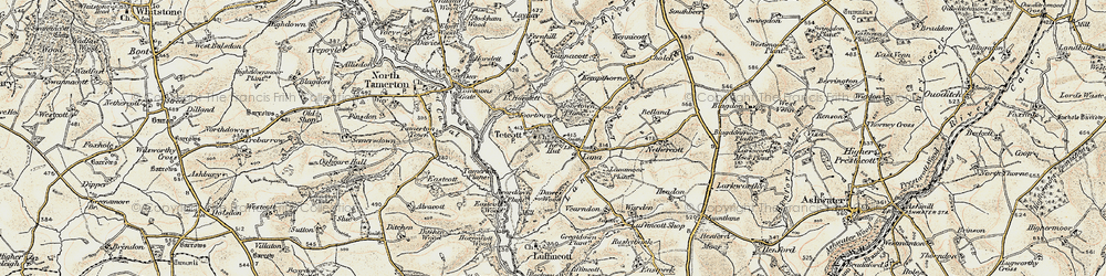 Old map of Moortown in 1900