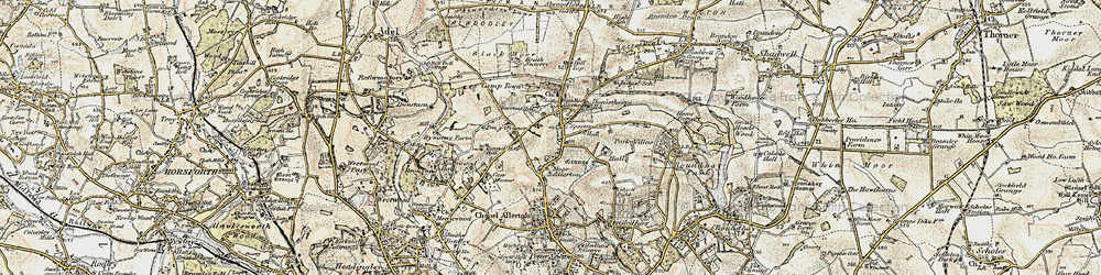Old map of Moortown in 1903-1904