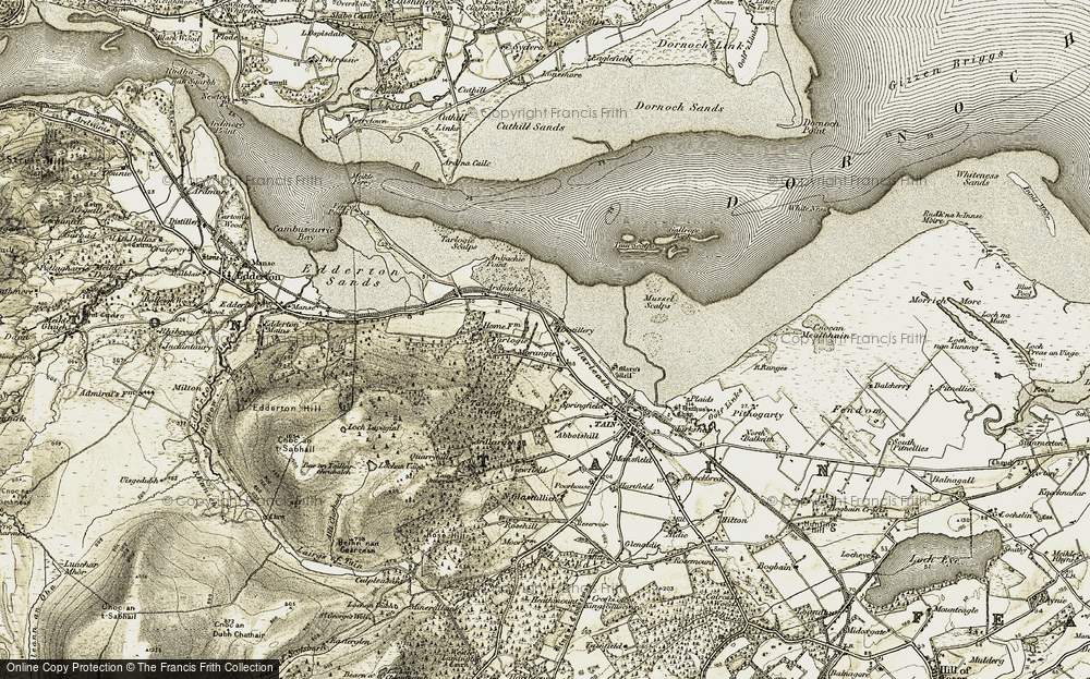 Old Map of Historic Map covering Ardjachie in 1911-1912