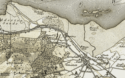 Old map of Morangie in 1911-1912