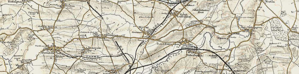 Old map of Morcott in 1901-1903
