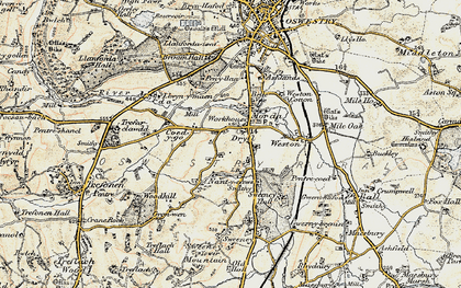 Old map of Morda in 1902-1903