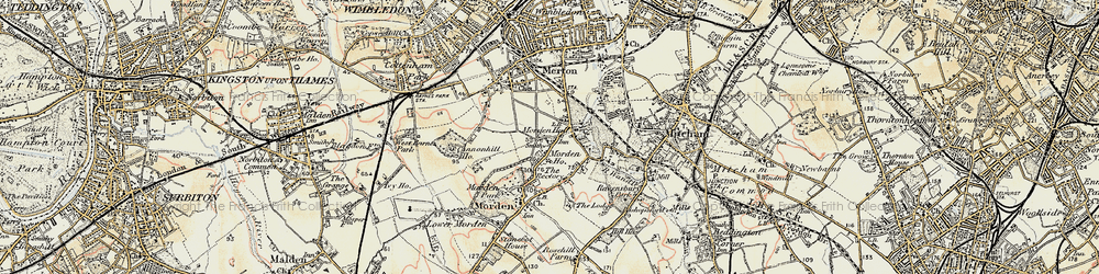 Old map of Morden in 1897-1909
