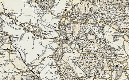 Old map of Mordiford in 1899-1901