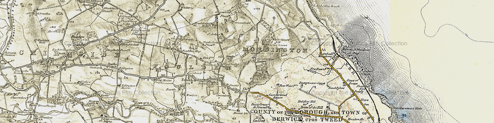 Old map of Mordington Holdings in 1901-1903
