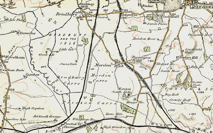 Old map of Bradbury Carrs in 1903-1904