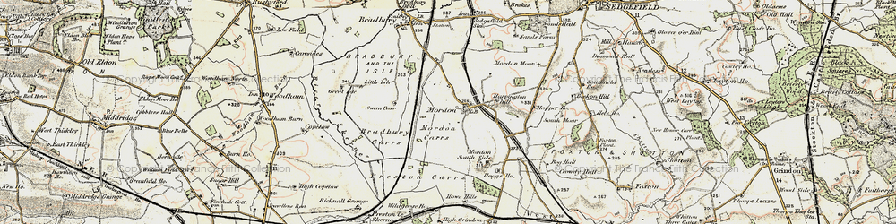 Old map of Bradbury Carrs in 1903-1904