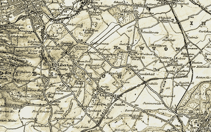 Old map of Moredun in 1903-1904