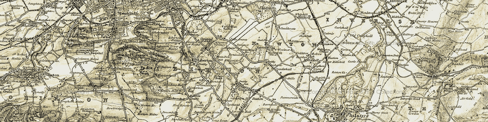 Old map of Moredun in 1903-1904