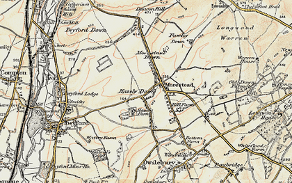 Old map of Morestead in 1897-1900