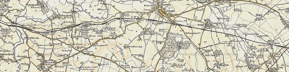 Old map of Moreton in 1897-1898