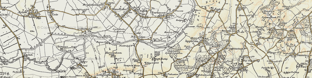 Old map of Moreton in 1897-1899
