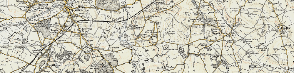 Old map of Moreton in 1902