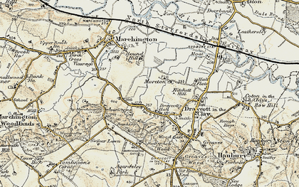 Old map of Bullspark Wood in 1902