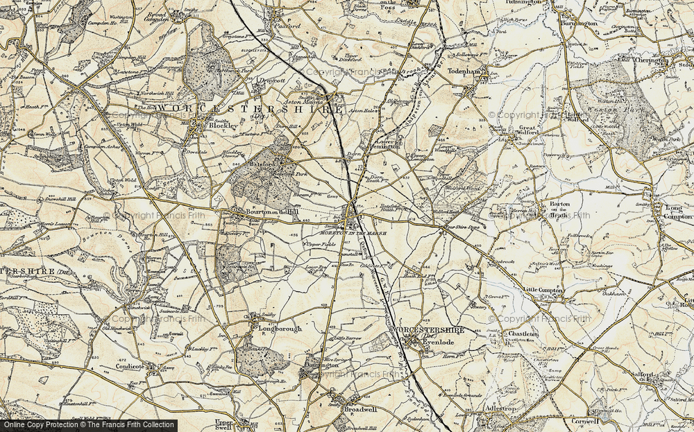 Old Map of Moreton-in-Marsh, 1899 in 1899