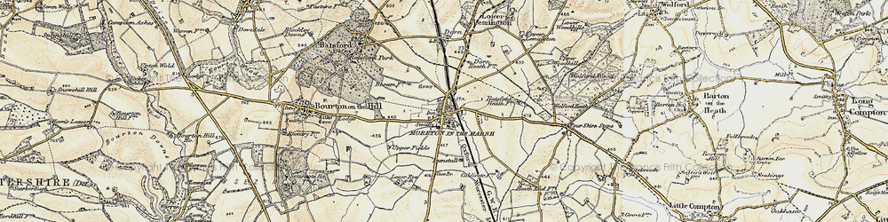 Old map of Moreton-in-Marsh in 1899