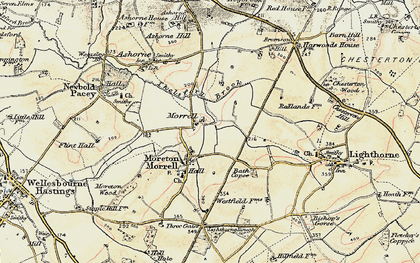 Old map of Moreton Morrell in 1898-1902