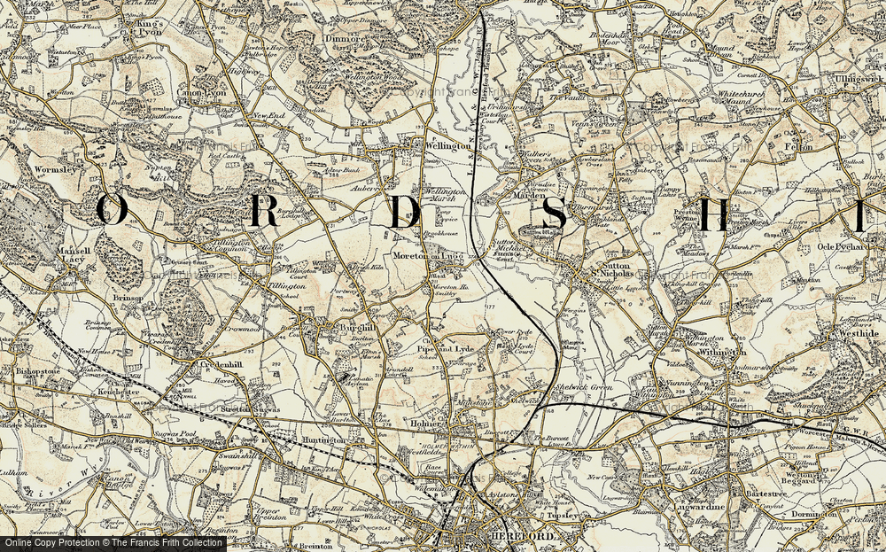 Old Map of Moreton on Lugg, 1900-1901 in 1900-1901