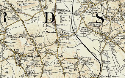 Old map of Moreton on Lugg in 1900-1901
