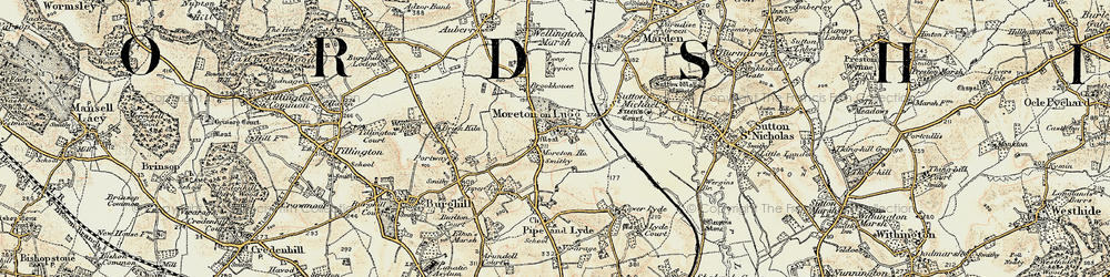 Old map of Moreton on Lugg in 1900-1901