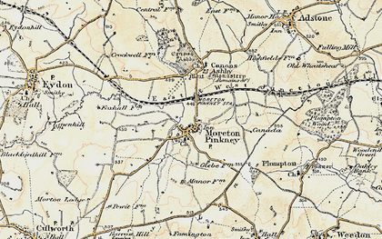 Old map of Moreton Pinkney in 1898-1901