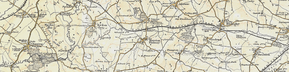 Old map of Moreton Pinkney in 1898-1901