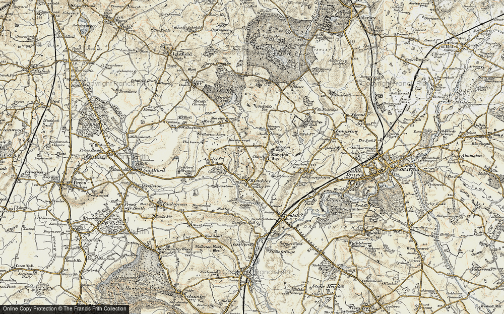 Old Map of Moreton Say, 1902 in 1902