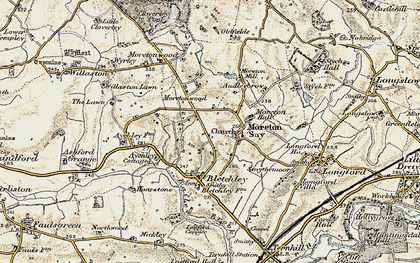 Old map of Moreton Say in 1902