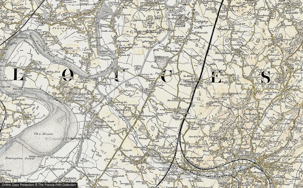 Old Map of Moreton Valence, 1898-1900 in 1898-1900