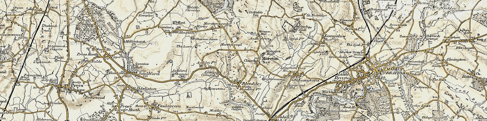 Old map of Moretonwood in 1902
