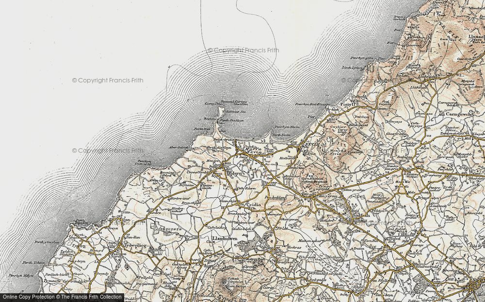 Old Map of Historic Map covering Borth Wen in 1903