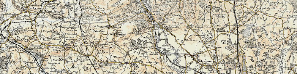 Old map of Morganstown in 1899-1900