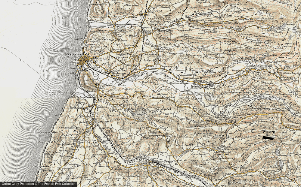 Old Map of Historic Map covering Troedrhiwlasgrug in 1901-1903