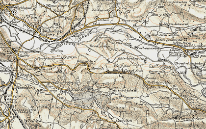 Old map of Troedrhiwlasgrug in 1901-1903