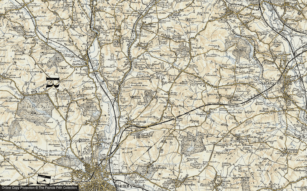 Old Map of Historic Map covering Brackley Gate Fm in 1902-1903