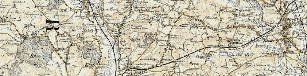 Old map of Breadsall Priory (Hotel) in 1902-1903