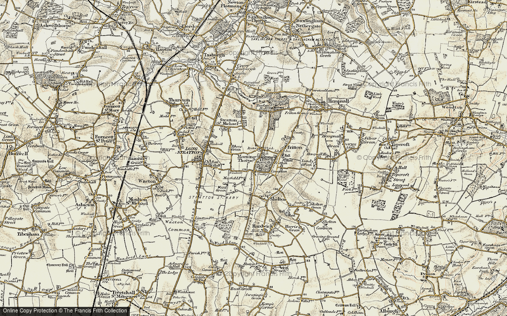 Old Map of Morningthorpe, 1901-1902 in 1901-1902
