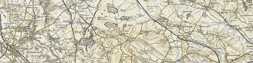 Old map of Morrilow Heath in 1902