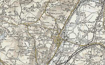 Old map of Morriston in 1900-1901