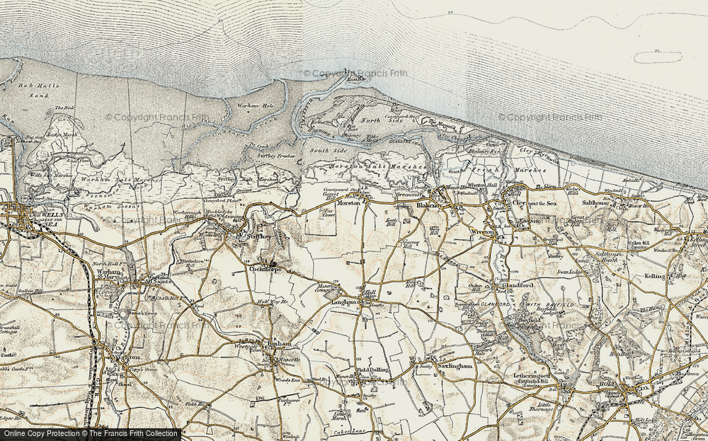 Old Map of Historic Map covering Blakeney Pit in 1901-1902