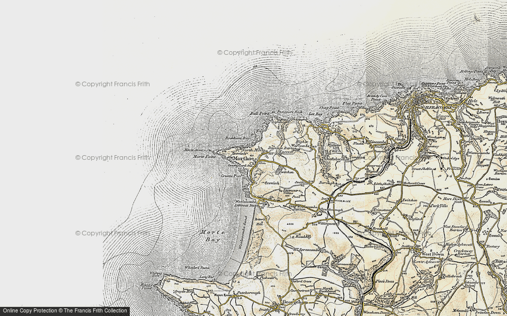 Old Map of Historic Map covering Barricane Beach in 1900
