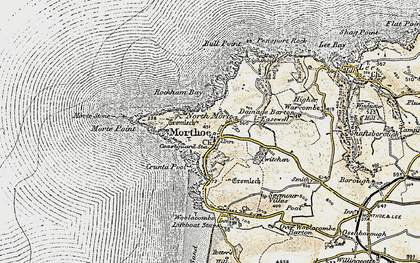 Old map of Mortehoe in 1900
