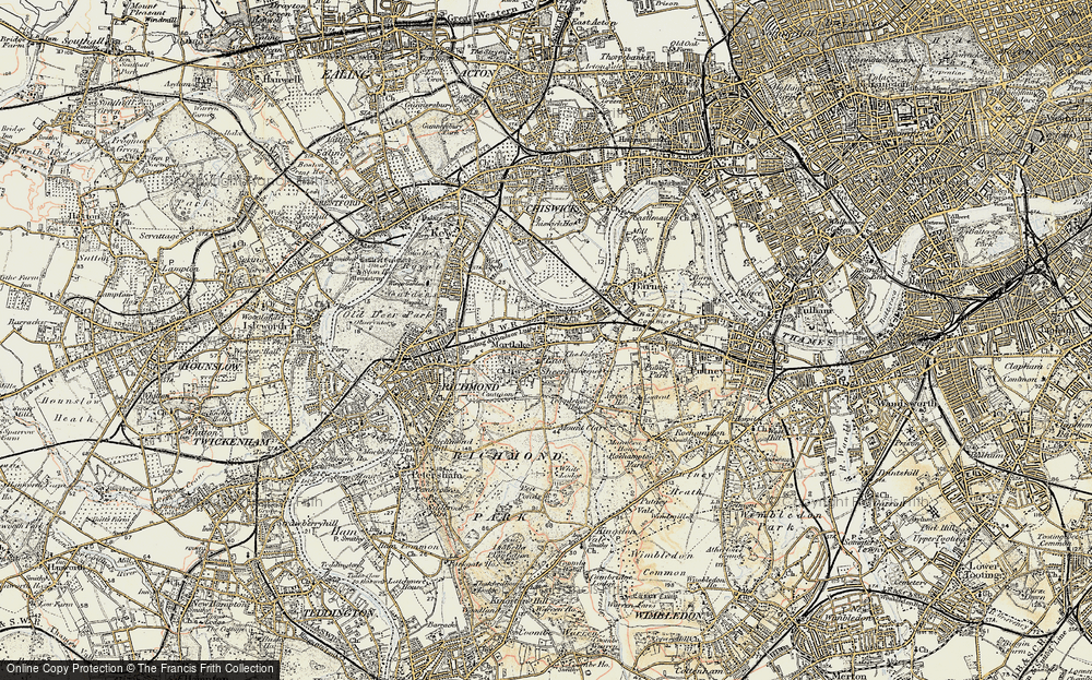 Old Map of Mortlake, 1897-1909 in 1897-1909