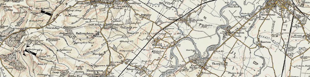 Old map of Fiskerton Grange in 1902-1903