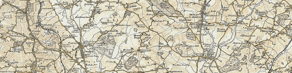 Old map of Badbury Hill in 1899-1902