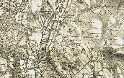 Old map of Bellybought Hill in 1904-1905