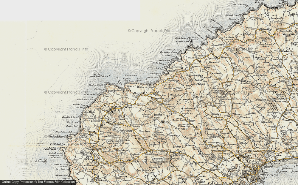 Old Map of Morvah, 1900 in 1900