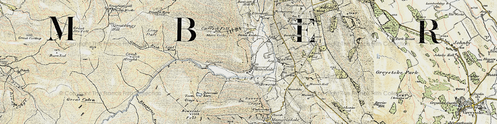 Old map of Bowscale Tarn in 1901-1904